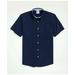 Brooks Brothers Men's Stretch Non-Iron Oxford Button-Down Collar Short-Sleeve Sport Shirt | Navy | Size Large