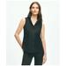 Brooks Brothers Women's Fitted Non-Iron Stretch Supima Cotton Sleeveless Dress Shirt | Black | Size 2