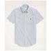 Brooks Brothers Men's Stretch Regent Regular-Fit Sport Shirt, Non-Iron Short-Sleeve Bengal Stripe Oxford | Sodalite | Size Small