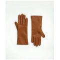 Brooks Brothers Women's Lambskin Gloves with Cashmere Lining | Medium Brown | Size 7