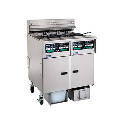 Pitco SELV14C-2/FD Commercial Electric Fryer - (2) 30 lb Vats, Floor Model, 208v/3ph, Stainless Steel