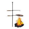 DENEST 2 in1 Outdoor Fire Pit Grill Adjustable Swivel Campfire Grill Charcoal BBQ Grill