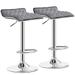 VECELO Adjustable Swivel Bar Stools Set of 2 Modern Counter Height Bar Chair with Footrest Gray