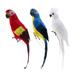 3x Artificial Bird Feather home and garden Decor Ornament Parrot 3 Colors