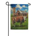 America Forever Farm Cow Red Barn Summer Garden Flag 12.5 x 18 inches American Country Life Farm Animal Bull Buffalo Double Sided Seasonal Yard Outdoor Decorative Rustic Garden Flag