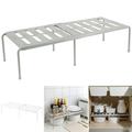 Rzvnmko Expandable Cupboard Shelf Kitchen Cupboard Shelf Organiser Multi-Function Storage Rack for Kitchen Cabinets Counter-Tops Pantries 36cm to 69cm (Grey)