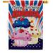 Breeze Decor 11052 Fourth of July American Cupcake 2-Sided Vertical Impression House Flag - 28 x 40 in.