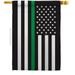 Americana Home & Garden 28 x 40 in. Thin Green Line House Flag with Armed Forces Service Double-Sided Decorative Horizontal Flags Decoration Banner Garden Yard Gift