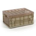 VerPetridure Foldable Storage Box Small Khaki Plastic Folding Storage Container Basket Crate Box Stack Foldable Organizer Box