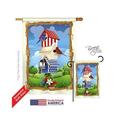 Breeze Decor 11058 Patriotic Star Spangled Birdhouse 2-Sided Vertical Impression House Flag - 28 x 40 in.