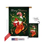 Breeze Decor 14086 Christmas Xmas Stocking 2-Sided Vertical Impression House Flag - 28 x 40 in.