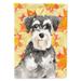 Carolines Treasures CK1833CHF Fall Leaves Schnauzer 2 Flag Canvas House Size Large multicolor