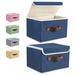 2Pcs Foldable Storage Bin Boxes with Lid Fabric Basket Container Organizer