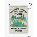 Printtoo White Welcome To Our Home Away From Home Retro Camp Trailer Camping Flags For Campers Personalized Double SidedFlag Outdoor Decor Sign CampsiteFlag