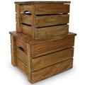 Dcenta Storage Crate Set 2 Pieces Solid Reclaimed Wood