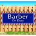 Barber On Duty 13 oz Vinyl Banner With Metal Grommets