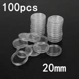 Mduoduo 100 Pcs 20MM Clear Coin Capsules Containers Storage Boxes Protective Holders Clear Plastic Coin Capsules for All Types of Coins Copper Coins Silver Coins Commemorative Coins and Gold Coins