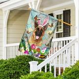 FLAGWIX German Shepherd Dog Happy Easter Flag Outdoor Easter Decoration - House Flag (29.5 x 39.5 )