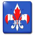 3dRose Large Fleur de lis on blue background with Canadian flag overlay - Double Toggle Switch (lsp_33674_2)