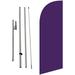 Purple Color Medium Size Feather Banner Swooper Flag Sigh with Flag Pole Kit and Ground Spike 8 feet Tall