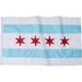 FRF 3 x 5 Chicago City Flag 3x5 FT Embroidered Stars and Double Stitched Sewn Stripes with 2 Brass Grommets Chicago IL Illinois Flags Outdoor Banner