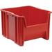 17 1/2 Deep x 16 1/2 Wide x 12 1/2 High Red Plastic Heavy Duty Hopper Bin