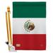 Breeze Decor BD-CY-HS-108357-IP-BO-D-US15-BD 28 x 40 in. Mexico Country Flags of the World Nationality Impressions Decorative Vertical Double Sided House Flag Set with Pole Bracket Hardware