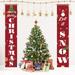 Terra Christmas Hanging Banner Merry Christmas Let It Snow Banner Christmas Decoration Porch Sign Christmas Door Decoration