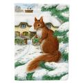 Carolines Treasures ASA2014CHF Red Squirrel and Cottage Flag Canvas House Size Large multicolor