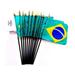 Box of 12 Brazil 4 x6 Miniature Desk & Table Flags; 12 American Made Small Mini Brazilians Flags in a Custom Made Cardboard Box Specifically Made for These Flags