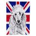 White Standard Poodle with English Union Jack British Flag Flag Canvas House Size