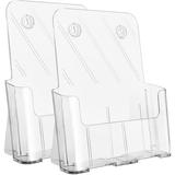 Ktrio Acrylic Brochure Holder 8.5 x 11 inches Plastic Acrylic Literature Holders Clear Flyer Holder Rack Card Holder Magazine Pamphlet Booklet Display Stand Trifold Holder Desk or Wall Mount 2 Pack