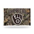 Milwaukee MLB Brewers 3x5 Indoor Outdoor Camo Banner Flag with grommets for hanging
