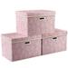 Collapsible Storage Bins with Lids Fabric Decorative Storage Boxes Cubes Organizer Containers Baskets