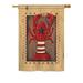 Breeze Decor BD-SM-H-107055-IP-BO-DS02-US Patriotic Lobster Coastal - Everyday Sea Animals Impressions Decorative Vertical House Flag - 28 x 40 in.