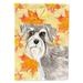 Fall Leaves Schnauzer #1 Flag Canvas House Size