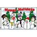 3x5 HAPPY HOLIDAYS Snowmen FLAG 3X5 FEET 3 X5 SNOWMAN WINTER SNOW 100D BANNER