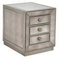 Murano Antique Mirrored Wood Chairside Chest