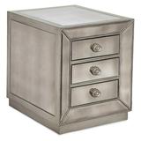 Murano Antique Mirrored Wood Chairside Chest