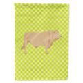 Carolines Treasures BB7652CHF Charolais Cow Green Flag Canvas House Size Large multicolor