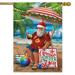 Beach Time Santa Christmas House Flag Nautical Tropical 28 x 40 Briarwood Lane