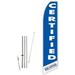 Certified Pre-Owned Blue Super Novo Feather Flag - Complete with 15ft Pole Set and Ground Spike