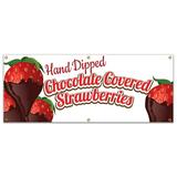 Chocolate Covered Strawberries 72 Banner Concession Stand Food Truck Single Sided