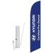 Cobb Promo Feather Flag Blue for Hyundai Certified Pre-Owned Cars Dealership with Complete 15ft Pole kit and Ground Spike