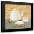 Brown David Carter 20x20 Black Modern Framed Museum Art Print Titled - Jasmine Tea Teal