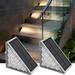 Solar Step Lights 2 Pack Outdoor Stair Lights Warm White Triangles Solar Decks Lights IP67 Auto On Off Decoration Lights For Stair Patio Yard Drivewa