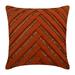 Euro Sham Pillow Covers Rust Euro Sham Cover Couch Cushion Cover 26x26 inch (65x65 cm) Suede Pleated Crystal Embroidered Euro Sham Covers Modern Style Striped - Crystal Rust