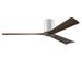 Matthews Fan Company IR3H-WH-WA-60 - Irene-3H three-blade flush mount paddle fan in Gloss White finish with 60â€� solid walnut tone blades.