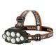 Tomfoto 8LED Battery Display Headlamp Camping Fishing LED Headlight Waterproof HeadLight USB Reachargeable HeadLantern