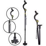 Collapsible Walking Stick Portable Trekking Poles 10 Adjustable Height Anti Shock Hiking Self-Standing Folding Trekking